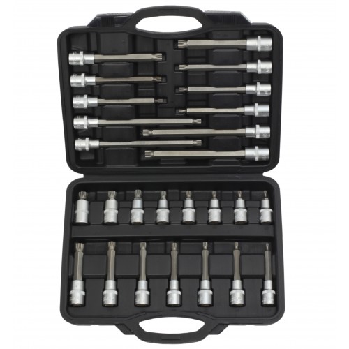 XZN Spline Socket Bit Set 26pc - 1/2" Sq Drive 