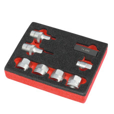 Strut Nut Socket & Hub Clamp Spreader Set - Includes 6 Castellated Sockets and 2 Hub Spreaders