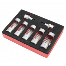 Strut Nut Socket & Hub Clamp Spreader Set - Includes 5 pc Bi-Hex 12 pt open sided 1/2" Dr Sockets